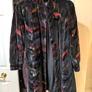 1980's multicolor mink coat